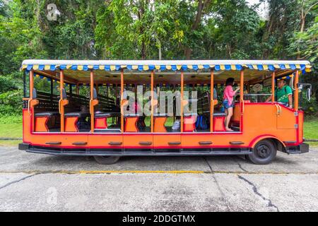 A tourist tram used for tours in Corregidor Island, Philippines Stock Photo