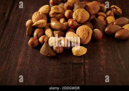 Mixed nuts in their shells , England, Uk, Gb. Stock Photo