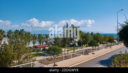 View of the marina .Finike district on the Mediterranean coast of Antalya Province in Turkey. November 4, 2020 Stock Photo