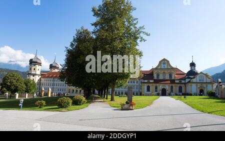 STAMS, AUSTRIA, SEPTEMBER 9, 2020 - Cistercian Stams Abbey (Stift Stams) in Stams, Imst district, Tyrol, Austria. Stock Photo