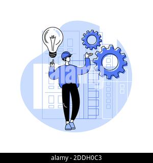 Building information modeling abstract concept vector illustration. Stock Vector