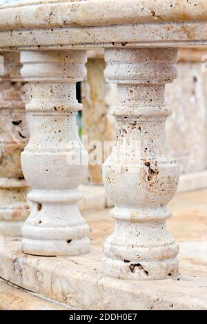 A closeup shot of marble balustrade in Torremolinos, Malaga, Spain Stock Photo
