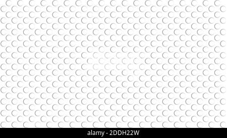 Flat embossed white round texture. Abstract background design template. Realistic rendition. Golf ball seamles pattern. Stock Vector