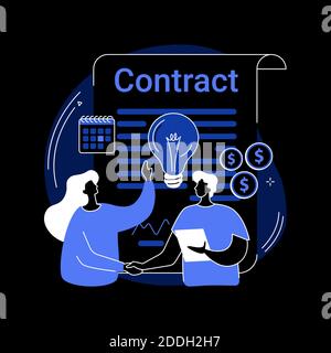 Licensing contract abstract concept vector illustration. Stock Vector