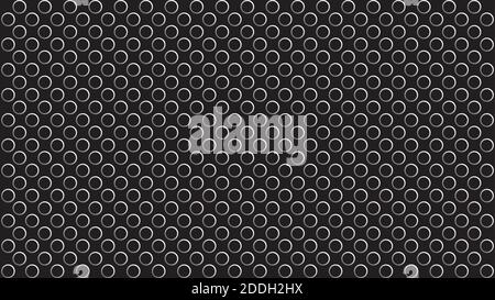 Silver ring pattern on black color background.  Stylish geometric circle texture. Vector illustration Stock Vector