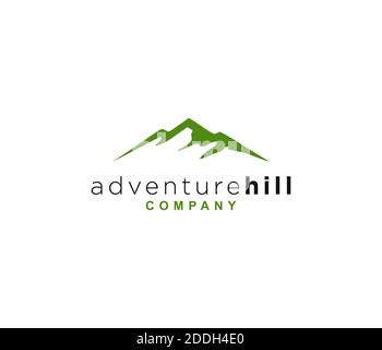 Minimalist Landscape Hills Mountain Peaks symbol logo design Stock Photo