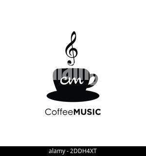 coffee music logo illustration design Stock Photo