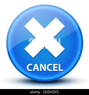 Cancel eyeball glossy blue round button abstract illustration Stock Photo