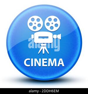 Cinema eyeball glossy blue round button abstract illustration Stock ...