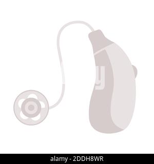 hearing aid, vector illustration, flat style ,profile view Stock Photo