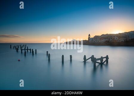 The Old Swanage Pier at dawn Stock Photo