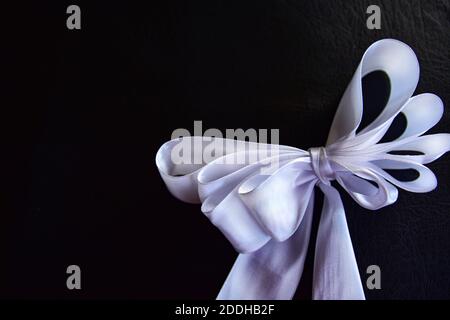 blooming pink exotic freesia flower on black background in summer day. Stock Photo