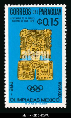Stamp print in Paraguay, XIX Pre-olympics games Stock Photo