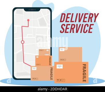 Phone tracing delivery fast logo icon- Vector Stock Vector