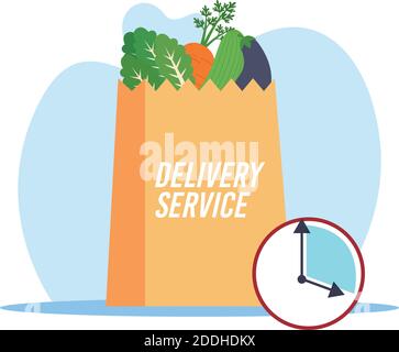 Shop food and time delivery fast icon- Vector Stock Vector