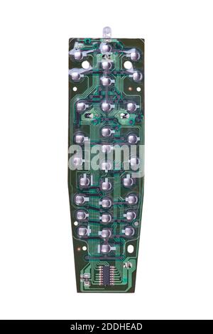 Printed circuit board of remote controller isolated on white background Stock Photo