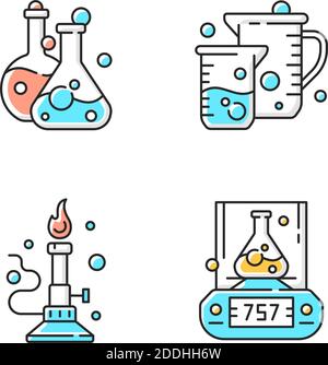 Lab tools RGB color icons set Stock Vector