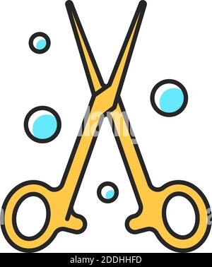 Forceps RGB color icon Stock Vector
