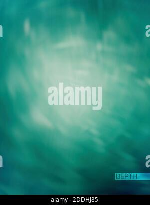 Depth. Abstract deep teal pattern with blurred effect. Vertical vector background Stock Vector