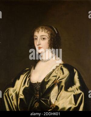 Queen Henrietta Maria, 1770 By Sir Anthony van Dyck, 18th Century, Oil Painting, Portrait, Female Stock Photo