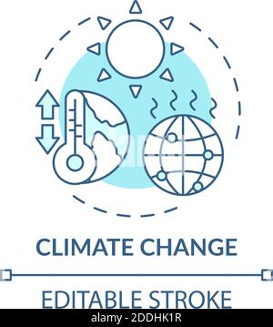 Climate change turquoise concept icon Stock Vector