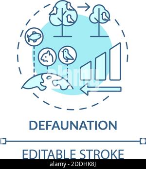 Defaunation turquoise concept icon Stock Vector