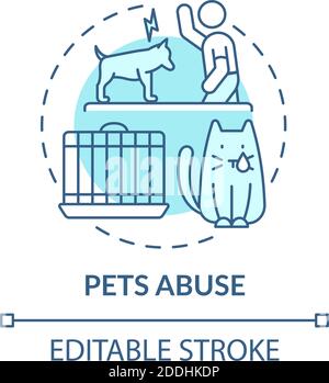 Pets abuse turquoise concept icon Stock Vector