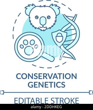 Conservation genetics turquoise concept icon Stock Vector