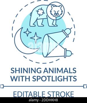 Shining animals with spotlights turquoise concept icon Stock Vector