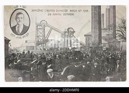 Postcard, Hamstead Colliery Disaster, 1908 Topographical Views, Social history, Printed Materials, Birmingham history, Postcard, Social history, Employment, Manufacturers, Coal Mining Stock Photo