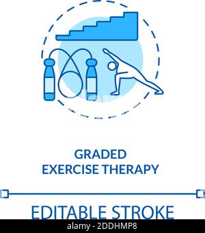 Graded exercise therapy concept icon Stock Vector