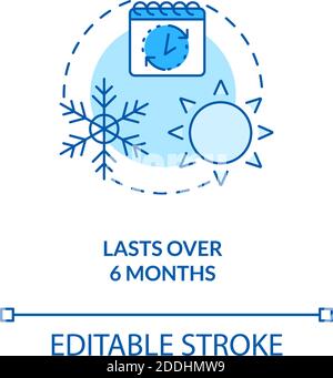 Lasts over 6 months concept icon Stock Vector