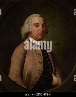 Portrait of Sampson Lloyd II, 1745-1750 Artist unknown, Sampson Lloyd II (1699-1779) was an English iron manufacturer and banker, who co-founded Lloyds Bank in Birmingham in 1765. He was part of the notable Lloyd family of Birmingham., Oil Painting, Portrait, Male, Birmingham history, Costume, Wig, Bank, Money Stock Photo