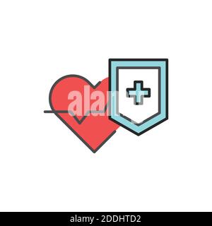 Protection health care line color icon. Sign for web page, mobile app, button, logo Stock Vector