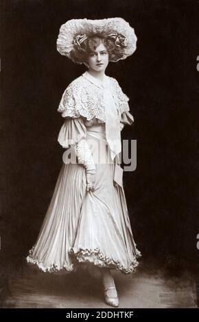 The notable Edwardian English actress, dancer, and singer Gabrielle Ray (1883 – 1973), taken from a photographic postcard from the era. Stock Photo