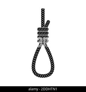 Rope noose icon. Suicide hang sign isolated on white background. Vector illustration. Stock Vector