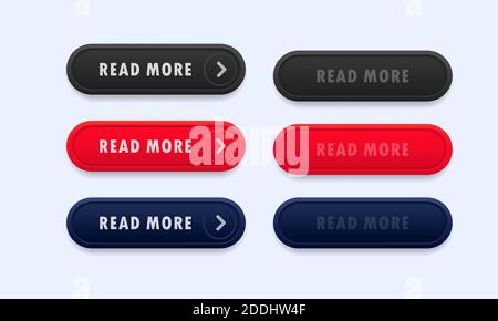 Read More button set. Vector on isolated white background. EPS 10. Stock Vector
