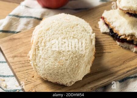 A Kraft peanut butter and jelly or jam sandwich is seen in studio, 2014.  (Adrien Veczan Stock Photo - Alamy