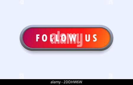 Follow us buttons. Social media network concept. User interface element. Web design. Vector on isolated white background. EPS 10. Stock Vector