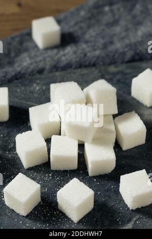 Sweet Organic White Sugar Cubes in a Bunch Stock Photo