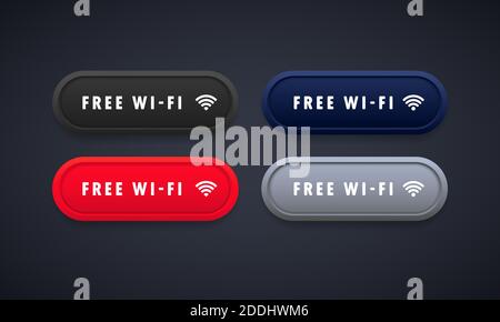 Free Wifi wireless network icons. Wifi zone locked symbols. Vector on isolated background. EPS 10. Stock Vector