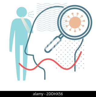 Novel Coronavirus - Testing and Mental Stress - Icon as EPS 10 File Stock Vector