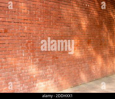 Drusty perspective brick pattern, brick wall closeup look Stock Photo
