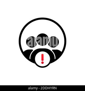 Management icon with exclamation mark. Vector on isolated white background. EPS 10. Stock Vector