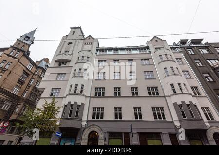25 Ģertrūdes iela, Riga, Art Nouveau architecture, Latvia Stock Photo