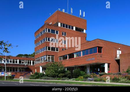 The public library building, Welwyn Garden City, Hertfordshire, England Stock Photo