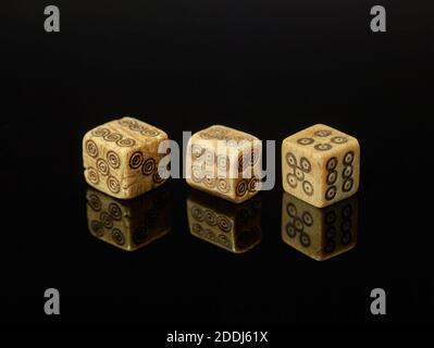 Three Dice, Ancient Egypt, Roman Period, Ancient Egypt, Antiquities, Ancient Civilisations Stock Photo