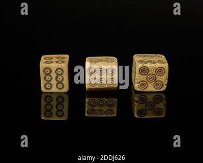 ancient egyptian dice, an ancient 100bc 100ad pair of bone dice from  alexandria marble dice