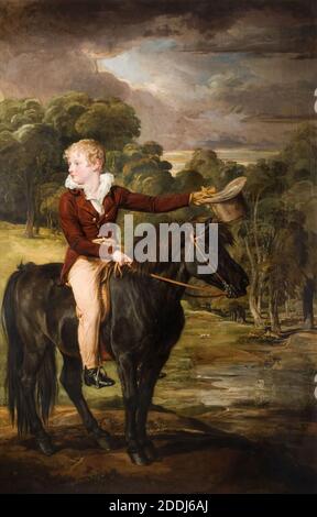 Portrait Of Lord Stanhope (1805-66) Riding A Pony, 1815 By James Ward, Oil Painting, Portrait, Animal, Horse, Romanticism Stock Photo