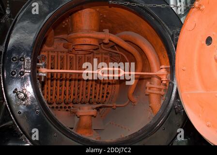 The steam locomotive named 'City of Birmingham' on exhibition at Thinktank (Birmingham Museum of Science & Industry) Images from 2005, Train, Transport, Engine Stock Photo